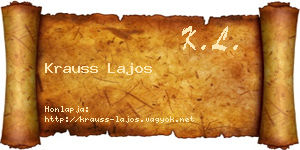 Krauss Lajos névjegykártya